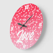 Valentinisches Herz und Liebe Große Wanduhr (Winkel)