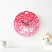 Valentinisches Herz und Liebe Große Wanduhr (Zuhause)