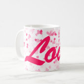Valentinisches Herz und Liebe Kaffeetasse (Vorderseite Links)