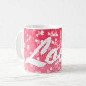 Valentinisches Herz und Liebe Kaffeetasse (Vorderseite Links)