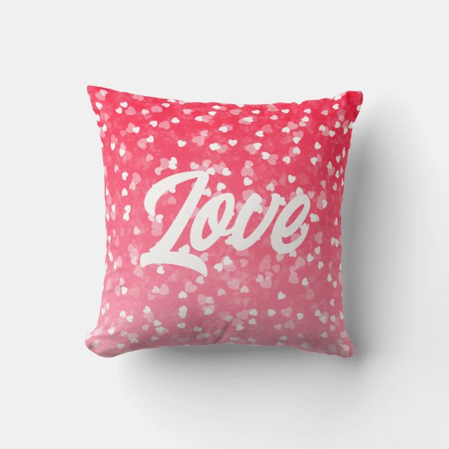 Valentinisches Herz und Liebe Kissen (Vorderseite)