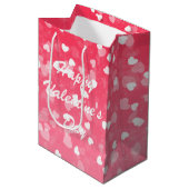Valentinisches Herz und Liebe Mittlere Geschenktüte (Vorderseite Schrägansicht)
