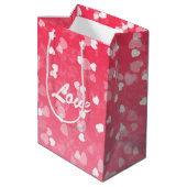 Valentinisches Herz und Liebe Mittlere Geschenktüte (Rückseite Schrägansicht)