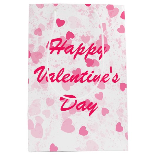 Valentinisches Herz und Liebe Mittlere Geschenktüte (Vorderseite)