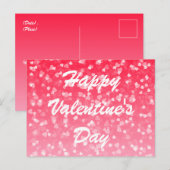 Valentinisches Herz und Liebe Postkarte (Vorne/Hinten)