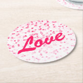 Valentinisches Herz und Liebe Runder Pappuntersetzer (Angewinkelt)