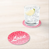 Valentinisches Herz und Liebe Runder Pappuntersetzer (Vor Ort)