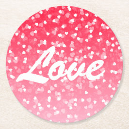 Valentinisches Herz und Liebe Runder Pappuntersetzer