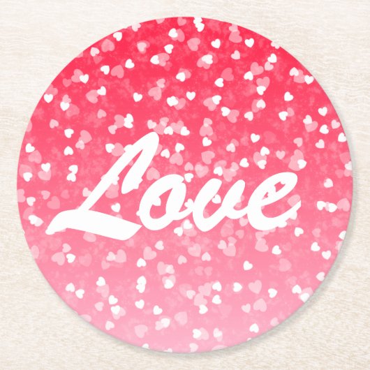 Valentinisches Herz und Liebe Runder Pappuntersetzer (Vorderseite)