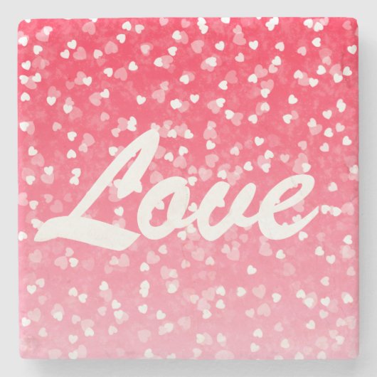 Valentinisches Herz und Liebe Steinuntersetzer (Vorderseite)