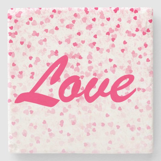 Valentinisches Herz und Liebe Steinuntersetzer (Vorderseite)