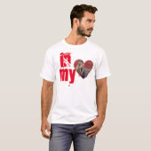 Valentinisches herzenförmiges personalisiertes Fot T-Shirt (Vorne ganz)