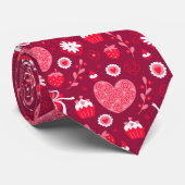 Valentinisches Herzmuster Krawatte (Gerollt)