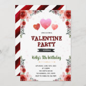 Valentinisches Herzthema Einladung (Vorne/Hinten)