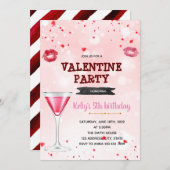 Valentinisches Herzthema Einladung (Vorne/Hinten)