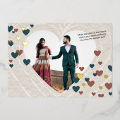 Valentinisches Hochzeitsgedanken, wählen Sie Herzf Folieneinladung (Vorderseite)