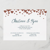Valentinisches Hochzeitsgedanken, wählen Sie Herzf Folieneinladung (Rückseite)