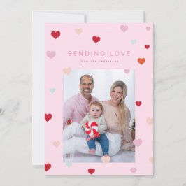 Valentinisches kleine Herzen schweben Feiertagskarte