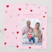 Valentinisches kleine Herzen schweben Feiertagskarte (Vorne/Hinten)