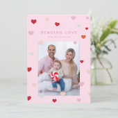 Valentinisches kleine Herzen schweben Feiertagskarte (Stehend Vorderseite)