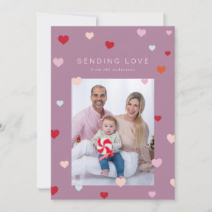 Valentinisches kleine Herzen schweben Feiertagskarte