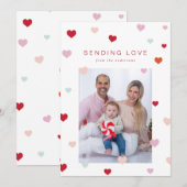 Valentinisches kleine Herzen schweben Feiertagskarte (Vorne/Hinten)