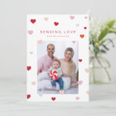 Valentinisches kleine Herzen schweben Feiertagskarte (Stehend Vorderseite)