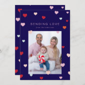 Valentinisches kleine Herzen schweben Feiertagskarte (Vorne/Hinten)