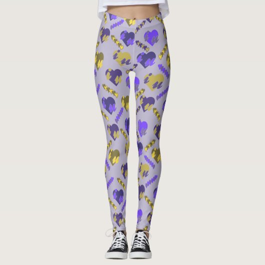 Valentinisches Muster Leggings (Vorderseite)