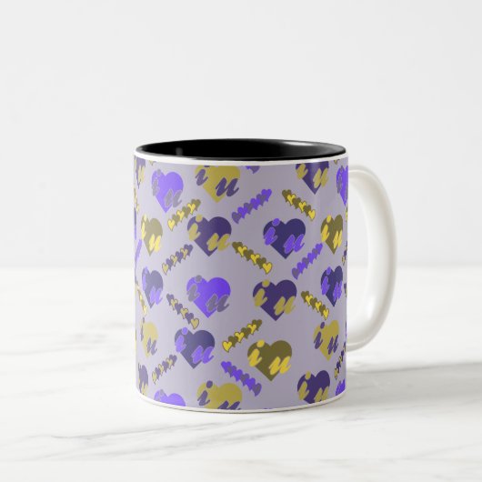 Valentinisches Muster Zweifarbige Tasse (VorderseiteRechts)