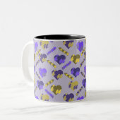 Valentinisches Muster Zweifarbige Tasse (Vorderseite Links)
