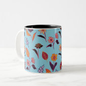 Valentinisches Muster Zweifarbige Tasse (Vorderseite Links)
