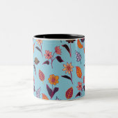 Valentinisches Muster Zweifarbige Tasse (Mittel)