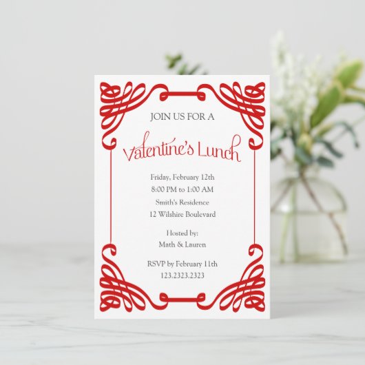 Valentinisches Party Einladung (Stehend Vorderseite)