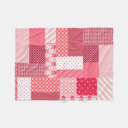 Valentinisches Patchwork Fleecedecke (Vorderseite (Horizontal))