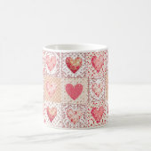 Valentinisches Patchwork-Herz Kaffeetasse (Mittel)