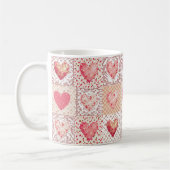 Valentinisches Patchwork-Herz Kaffeetasse (Links)