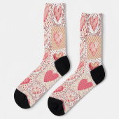 Valentinisches Patchwork-Herz Socken (Linkes Detail)