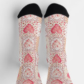 Valentinisches Patchwork-Herz Socken (Oben)