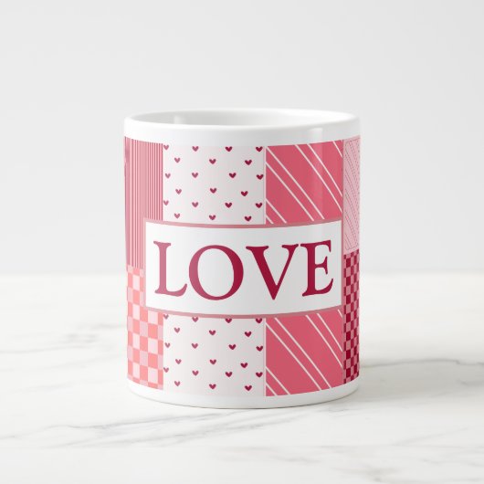 Valentinisches Patchwork Jumbo-Tasse (Vorderseite)