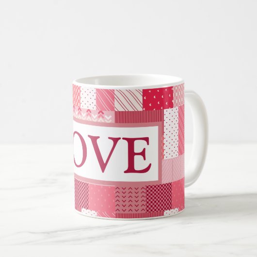 Valentinisches Patchwork Kaffeetasse (VorderseiteRechts)
