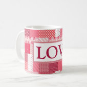 Valentinisches Patchwork Kaffeetasse (Vorderseite Links)