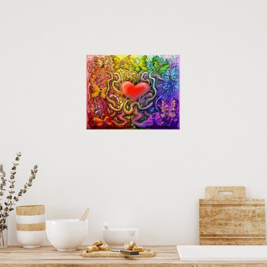 Valentinisches Regenbogenmagie Poster (Küche)