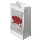 Valentinisches Rotes Herz Kleine Geschenktüte (Vorderseite Schrägansicht)