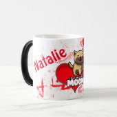 Valentinisches rotes Herz mit Bär Verwandlungstasse (Vorderseite Links)