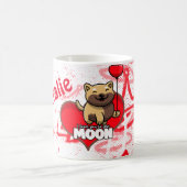 Valentinisches rotes Herz mit Bär Verwandlungstasse (Mittel)