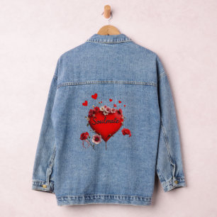 Valentinisches Seelenherz Jeansjacke