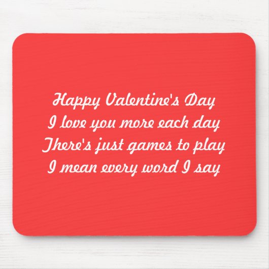 Valentinisches Tagesgedicht Mousepad (Vorne)
