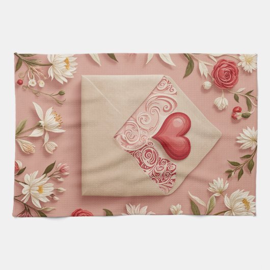 Valentinismus Blüte Geschirrtuch (Horizontal)