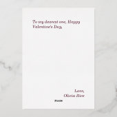 Valentinkarte der Vintagen Rose Folien Feiertagskarte (Rückseite)